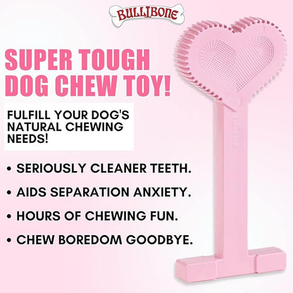 Bullibone Nylon Dog Chew Toy for Aggressive Chewers - Dental Hygiene Bone with Peppermint Flavor, Durable Tough Chew Toys for Large Dogs, Indestructible Dog Bone - Single
