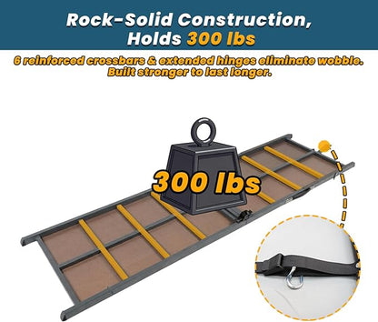 75” Dog Ramp for Car, Extra Long & Wide Pet Ramp for Large Dogs up to 300LBS, Heavy Duty Folding Dog Car Ramp for SUV/Truck/RV with Soft EVA Mat & Auto Lock, Portable Dog Ramp for SUV, Gray