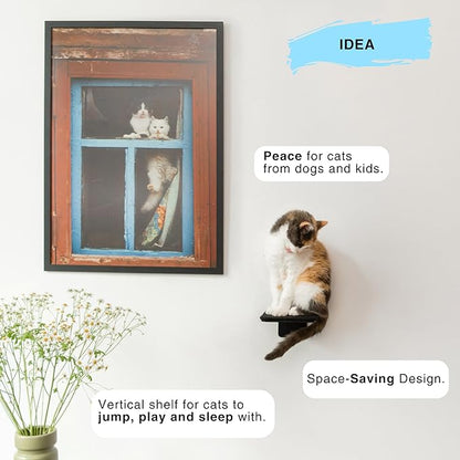 Cat Shelf for Wall Furniture Cat Step Black