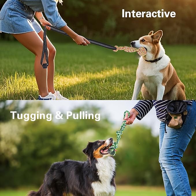 Hanging Tree Tug Toy,Bungee Dog Toy, Interactive Tether Tug Toy with 4Pcs,Exercise Play Rope, for Small/Medium Dogs