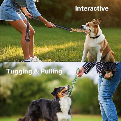 Hanging Tree Tug Toy,Bungee Dog Toy, Interactive Tether Tug Toy with 4Pcs,Exercise Play Rope, for Small/Medium Dogs