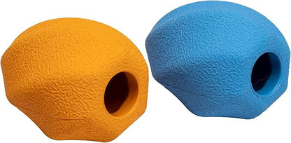 Amazon Basics Interactive Durable Natural Rubber Dog Treat Dispensing Enrichment Chew Toy for Dogs, Tough Chew Toy for Heavy Chompers, Large, Multi Color, 2-Pack