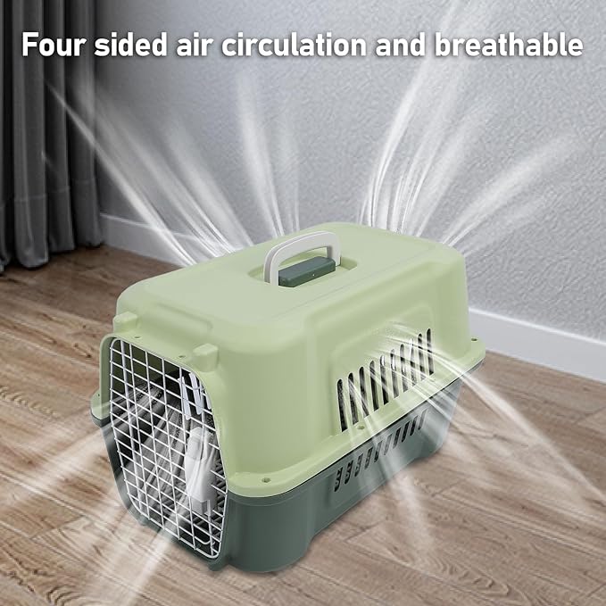 Portable Dog Crate, Large Capacity Airline Approved Pet Carrier, Travel Dog Crate | Small Animal Cage | Cat Carrier Hard | Plastic Dog Crate | Hard Sided Pet Travel Carrier for Pet