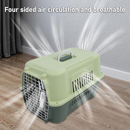 Portable Dog Crate, Large Capacity Airline Approved Pet Carrier, Travel Dog Crate | Small Animal Cage | Cat Carrier Hard | Plastic Dog Crate | Hard Sided Pet Travel Carrier for Pet