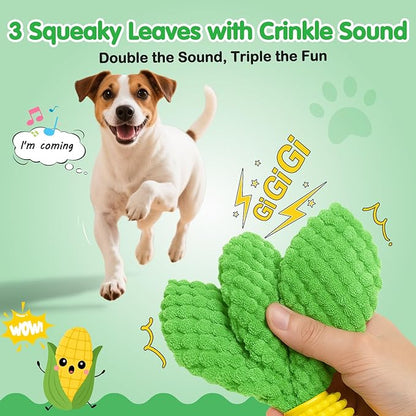 Dog Chew Toys – Squeaky Corn Dog Toys to Keep Them Busy, Soft Durable Teething Toys for Medium and Large Dogs