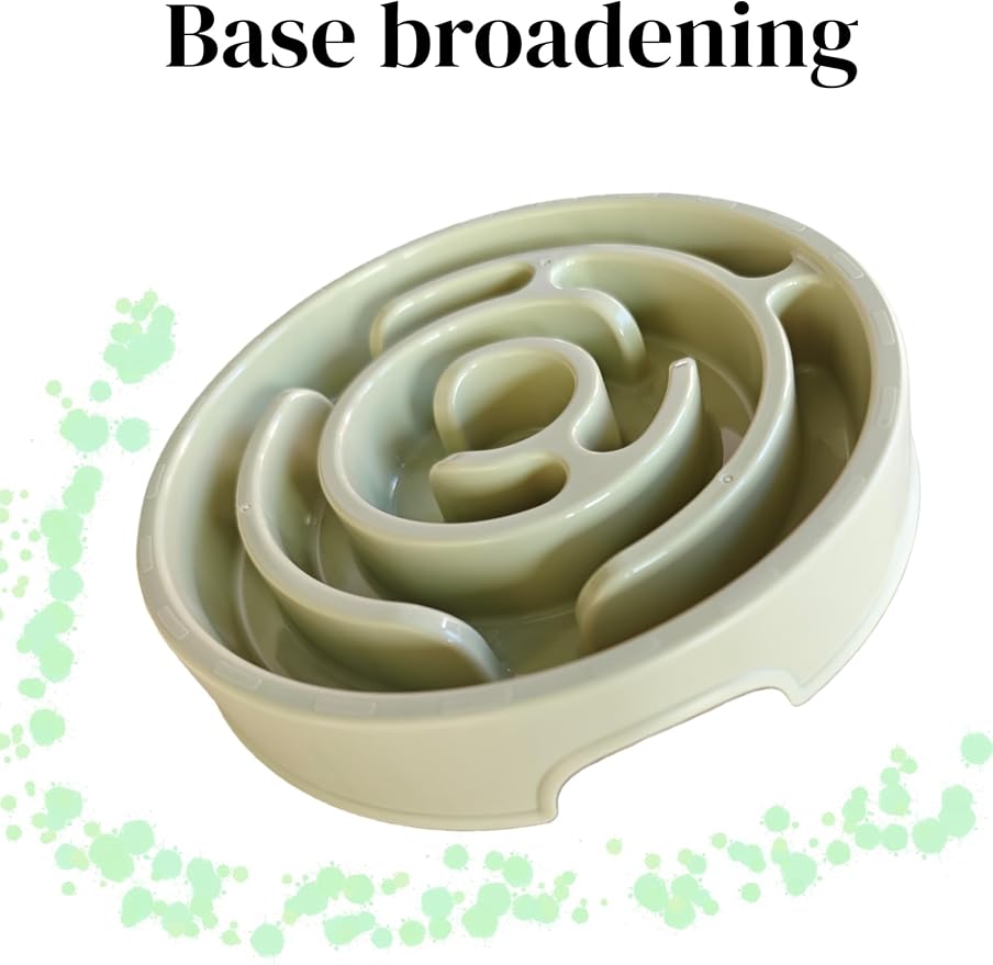 Pet Slow Feeder Bowl - Anti-Choking Maze Design, Universal for Dogs & Cats, Anti-Slip & Anti-Tip (Bowl-Light Green)