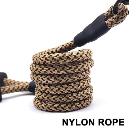 MayPaw Heavy Duty Rope Dog Leash, 6/8/10/15/20FT Long Dog Lead Nylon Pet Leash, Soft Padded Handle Thick Lead Leashes for Large Medium Dogs (Brown, 1/2" * 15')