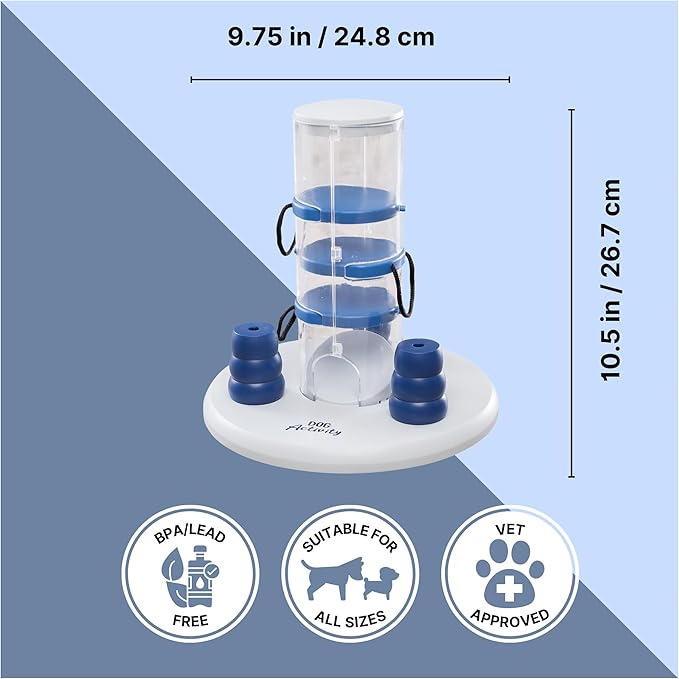 TRIXIE Gambling Tower Dog Activity Interactive Toy, Level 2 Food Puzzle Game, Brain Teasing Treat Dispenser, IQ and Mental Development Toy for Smart Dogs, Enrichment Toy for Boredom Busting