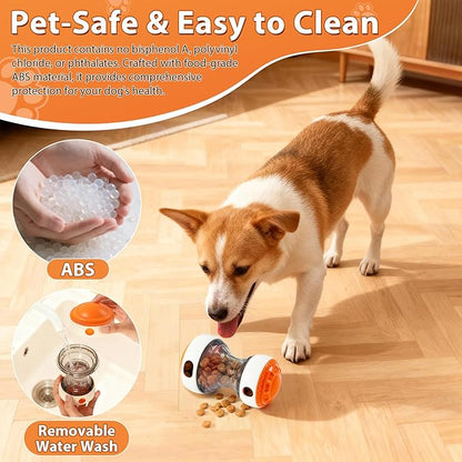 Dog Puzzle Toy - Adjustable Treat Dispensing Ball Food Dispenser Slow Feeder, Puppy Enrichment Training Toy, Pet Interactive Chase Toy for Small Medium Dogs to Keep Them Busy and Relieve Boredom