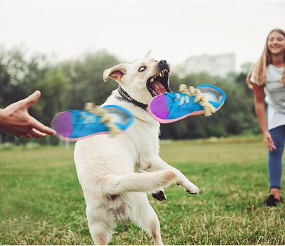 WishLotus Dog Squeaky Toys, Shoes-Shaped Dogs Chew Toys Tear-Resistant Dogs Plush Toys for Teeth Grinding & Relieve Boredom for Dog Gifts (Blue)