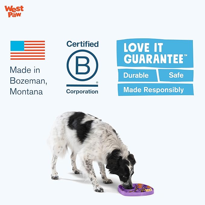 West Paw Seaflex Waves Feast Mat – All-in-One, Slow Feeder, Lick Mat – Encourages Foraging & Food Exploration - Engages Picky Eaters & Slow Feeding - Versatile – Easy to Clean, Non-Toxic - Mint