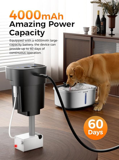 Water Fountain for Dogs Home Outdoor Multi-Pet Stainless Steel 10L/2.64gal Wireless Large Dogs Motion Sensor Dispenser Filtered Cordless Bowl Waterer -Wireless Stainless Steel&8Filters