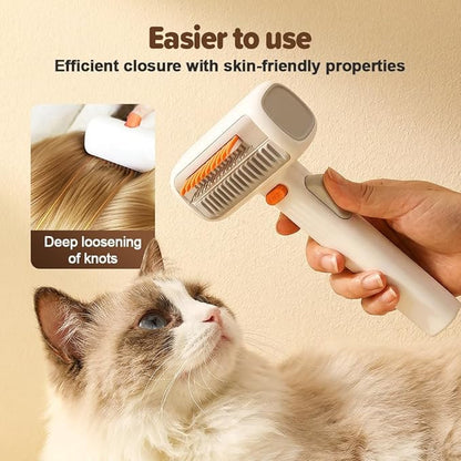 2-in-1 Pet Self-Detangling & Grooming Comb, 2026 New Deshedding Tool for Dogs & Cats, Undercoat Rake & Brush for Long or Short Hair, Removes Mats, Tangles & Loose Fur (White*2)