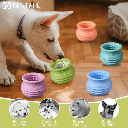 Dog Enrichment Treat Toy, Long-Lasting Wobbly Interactive Freeze Lick Toys for Dogs, Stuffable Puzzle Feeder Toy for Boredom, Silicone Treat Dispensing Chew Toy (Green,S)