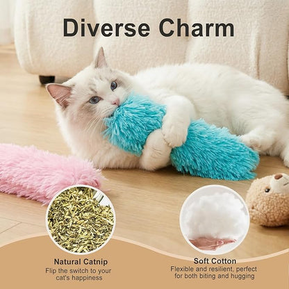 Cat Toys Pillows 6Pcs Catnip Kicker Toys for Cats Promotes Kitty Exercise