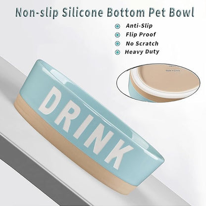 8" Non-Slip Ceramic Dog Bowl, 40 Oz Heavy-Duty Dog Food/Water Dish, Pet Feeding Bowl for Small and Medium Dogs, Food Grade Porcelain Pet Feeder Bowl, Microwave and Dishwasher Safe