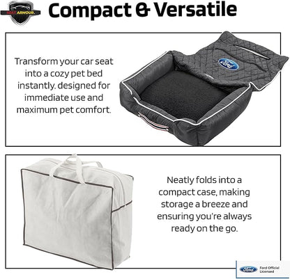 Seat Armour - PetBed2GO - Ford - Black - Cushion & Car Seat Cover - 26x20x6, 3.5 lbs