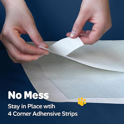Disposable Pee Pads for Dogs, Puppies & Adults, 30” x 36” (50 Count), Super Absorbent Extra-Large Potty Pads with Adhesive Strips, Quick-Dry Indoor Protection for Pets