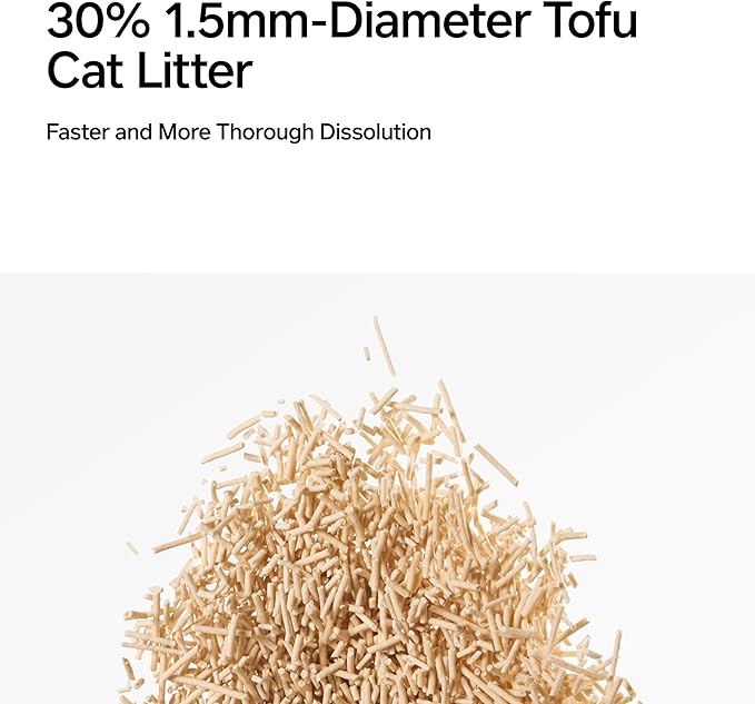 pidan Tofu Cat Litter Clumping,Flushable,Ultra Absorbent and Fast Drying, 100% Natural Ingredients Litter,Solubility in Water,Really Dust-Free,Less Scattering (5.3lb×1bag)
