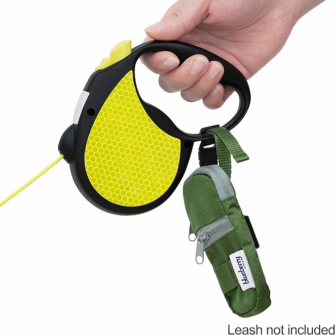 Blueberry Style Forest Green Dog Waste Bag Dispenser, Dog Poop Bag Holder Leash Attachment, Includes 1 Roll of Free Poop Bags