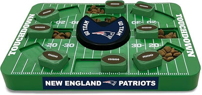 Pets First NFL New England Patriots Large Puzzle Toy - Interactive Dog Slow Feeding Puzzle Treat Toy