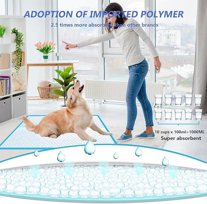 XXXL Puppy Pee Pads for Dogs 31"x47" 100 Count, Pee Pads Extra Large, Leak-Proof & Super Absorbent Dog Pee Pads, Thicken Disposable Potty Pads Puppy Training Pads for Cats Rabbits