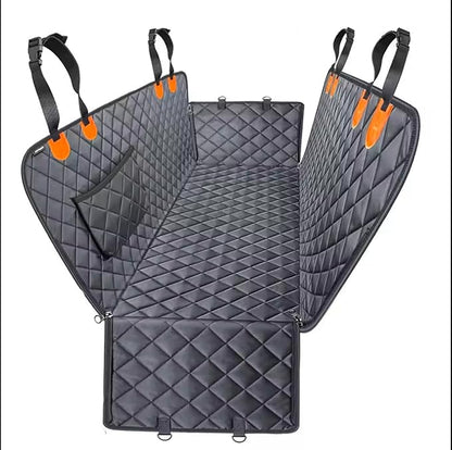 Dog Car Seat Cover for Back Seat, 100% Waterproof Pet Seat Cover with Mesh Visual Window, Scratchproof Nonslip Dog Hammock for Car, Bench & Cargo Liner Style, Universal Size Fits Cars, SUVs, Trucks