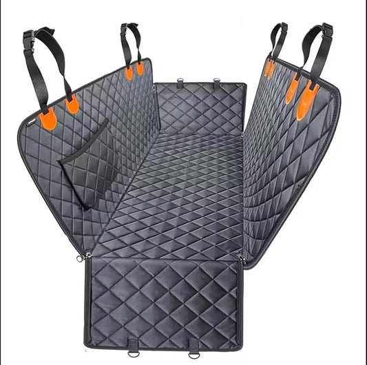 Dog Car Seat Cover for Back Seat, 100% Waterproof Pet Seat Cover with Mesh Visual Window, Scratchproof Nonslip Dog Hammock for Car, Bench & Cargo Liner Style, Universal Size Fits Cars, SUVs, Trucks