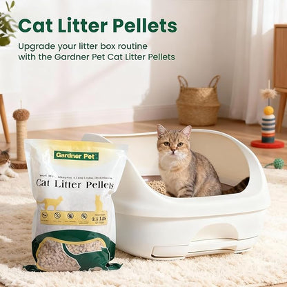 Gardner Pet Cat Litter Pellets Work in Double-Layer Litter Boxes Natural Mineral Formula with Odor Control, Low Dust & Low Tracking, Non-Clumping Cat Litter, Lightweight & Safe(3.5LBS)