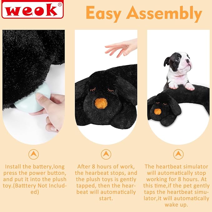 Heartbeat Puppy for Dogs-for Separation Anxiety Relief, Heartbeat Stuffed Animal Anxiety Calming Behavioral Aid Plush Toy for Dogs Cats Pets