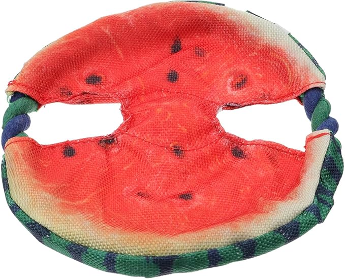 FRCOLOR Pet Dog Flying Disc Toy 7.08 Inch Lightweight Floating Watermelon Design for Outdoor Indoor Play Fetch Training Active Exercise