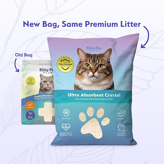 Kitty Poo Club Health Indicating Cat Litter 2-Bag Non-Clumping Lightweight with Disposable 2-Pack Cat Litter Box | Super Absorbent Odor Control — Perfect for Daily Use