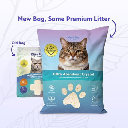 Kitty Poo Club Health Indicating Cat Litter 2-Bag Non-Clumping Lightweight with Disposable 2-Pack Cat Litter Box | Super Absorbent Odor Control — Perfect for Daily Use