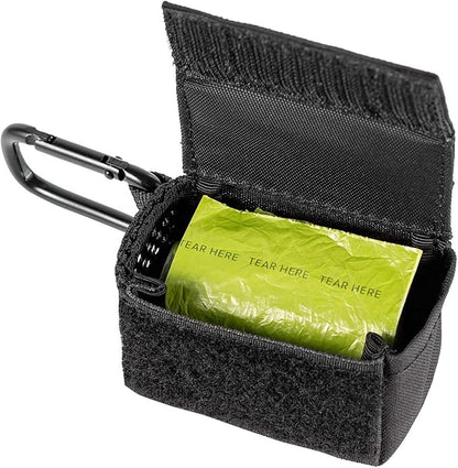 OneTigris Waste Bag Dispenser Mini Pouch Holder for Dog Cat Poop Bag & Baby Diaper Bag (Black)