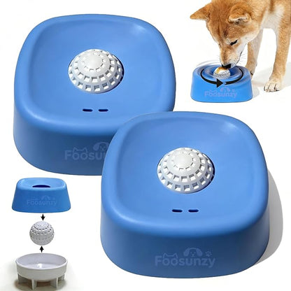 Slow Feeder Dog Lick Bowl for Liquid with Rolling Ball, Interactive Licking Bowl Slow Feed Liquid Dog Bowl for Wet Food, Water & Treats Lick Toy for Dogs Cats