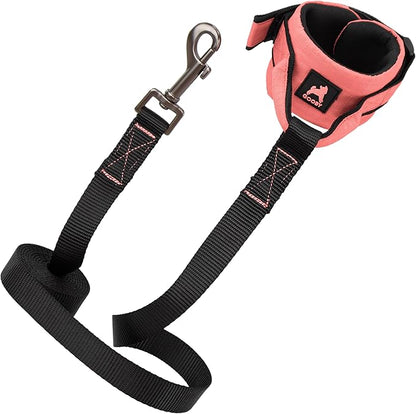 Gooby Ripstop Z Wrist Band Surfer Leash - Pink, 6 FT - Comfortable Hands Free Leash with Elastic Band for Small, Medium and Large Dogs