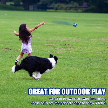 Dog Balls, Indestructible Tennis Balls for Dogs, 2.5'' Durable Bouncy Dog Toys for Aggressive Chewers, Interactive Dog Toys for Fetch Game, Lightweight Floating Chew-Proof(4 Pack)