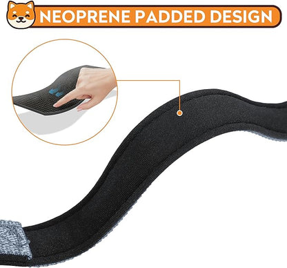 Reflective Dog Collar, Adjustable Soft Neoprene Padded Nylon Pet Collars with Buckle for Small Dogs, Gray,S