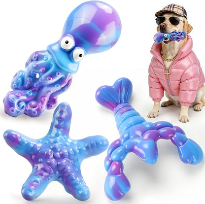 Dog Toys for Aggressive Chewers: 3 Pack Indestructible Dog Toys for Large Dogs, Bacon Flavored Dog Chew Toy, Durable Nylon Chew Toys for Dogs, Reduce Boredom, Teeth Cleaning, Keep Them Busy