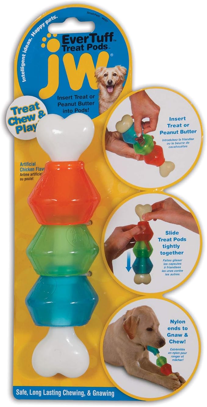 JW Pet Company EverTuff Nylon Treat Pod - Interactive Dogs Toy for Medium to Large Dog Breeds