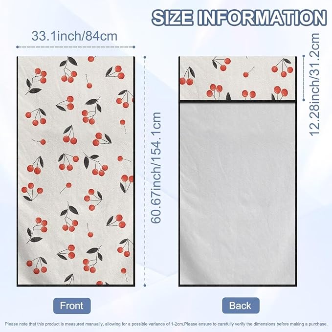 SEANATIVE Red Cherry Sweat Towel Seat Cover, Premium Car Seat Towel Protector for Trucks SUV Jeep, Universal Seat Covers for Post Gym Workout, Running, Swimming, Beach