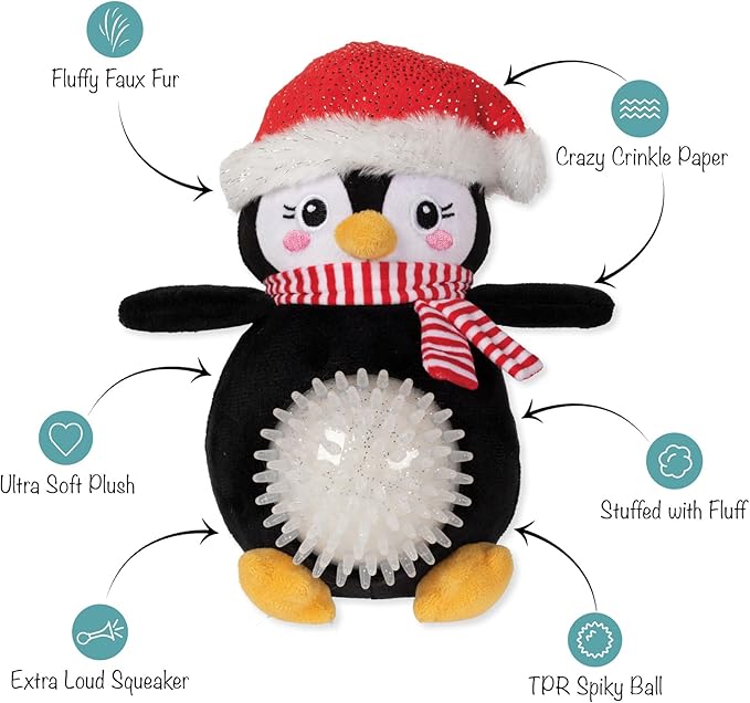 Fringe Studio Pet Toy, Play IT Cool Penguin Plush Dog Toy, PetShop Collection (314632)