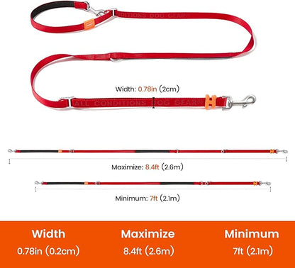 HOWGO Hands Free Dog Leash with Padded Handle,Multifunctional Crossbody Waist Leash for Walking Running Jogging Training,7.5 FT Nylon Adjustable Length for All Breeds(Black, Standard)