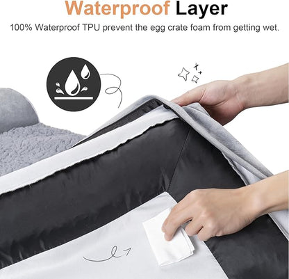 Small Dog Bed Orthopedic Washable: Beds Bolster Small Sized Dogs Bed Egg Crate Foam Couch Sofa Waterproof with Removable Cover