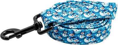 Dog Leash, Christmas Dogs Leashs Blue Snowman Print Adjustable Dog Leash for Medium Boys and Girls Dogs