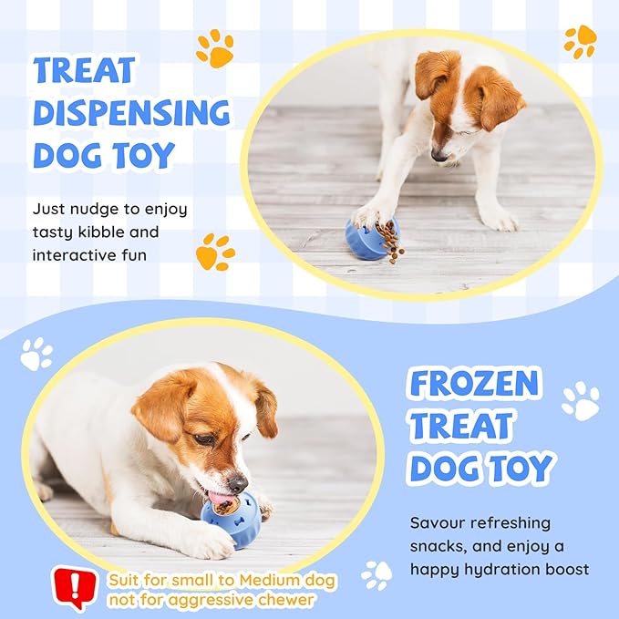 Frozen Treat Dispensing Dog Toy, Long Lasting Interactive Dog Toys for Boredom, Dogs Licking Toy to Keep Them Busy, Birthday Gifts for Small/Medium Dogs