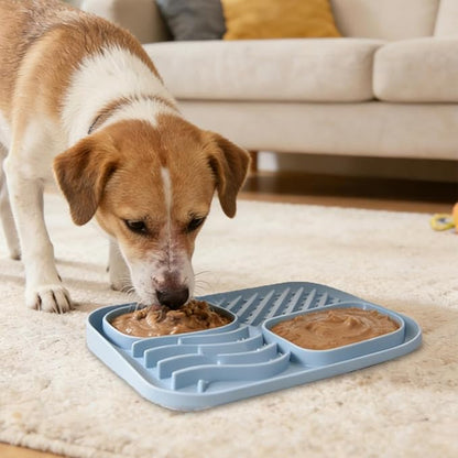 Non-Slip Silicone Mat, Puzzle Feeding Tray for Pets, Medium Size Treat Enrichment Tool, Suction Base Food Puzzle Detail, Dog Cat Feeding Category Accessory, Interactive Pad