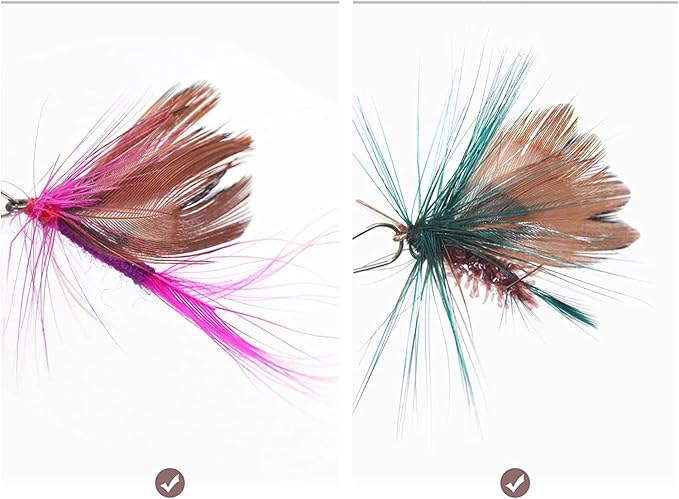 Cat Insect Feather Toys Replacement Cat Toy Wand Refills, 10 Pieces Mini Insect Cats Toy Feathers Refill, Interactive Cats Teaser Wand Attachments, with Bell