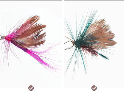 Cat Insect Feather Toys Replacement Cat Toy Wand Refills, 10 Pieces Mini Insect Cats Toy Feathers Refill, Interactive Cats Teaser Wand Attachments, with Bell
