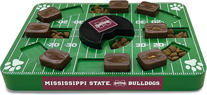 NCAA Puzzle Toy Slow Feeder, Puzzle Treat Dog Toy, Interactive Dog Treat Toy, Dog Puzzle Feeding Slow Toy (Mississippi State Bulldogs)